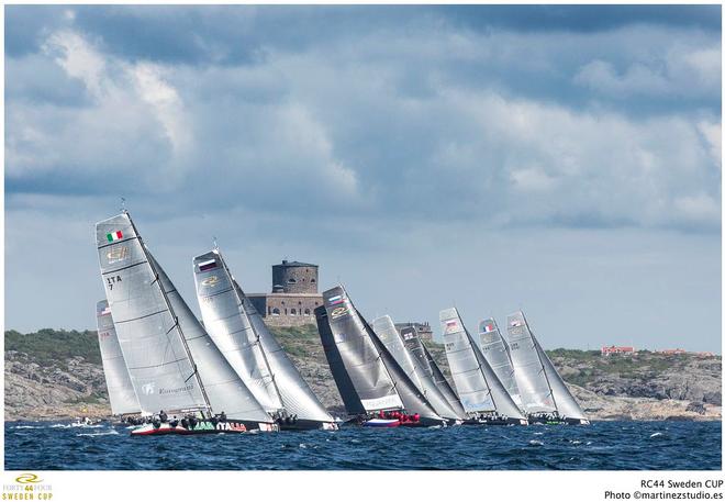 The fleet finishing in Marstrand harbour  - RC44 Championship Tour © MartinezStudio.es
